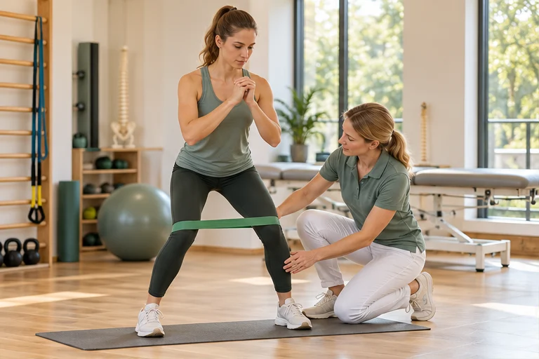 Begleitete Bewegung mit einem Trainingsband